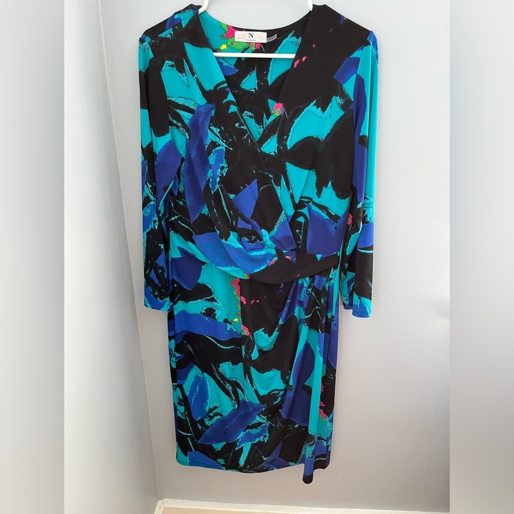 Natori dress large‎ blue and black